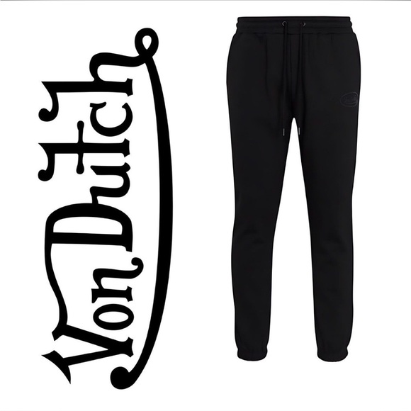 Von Dutch Other - Von Dutch Men’s Black Fleece Logo Drawstring Sweatpants/Joggers | NEW/NWT!!🔥🔥